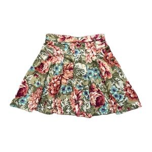 1990s Nautica Floral Pleated Skirt - sz 8